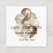 Carte De Visite Carré Planificateur d'événements Monogram Gold (Devant)