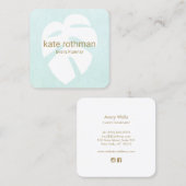 Carte De Visite Carré Planificateur d'événements Monstera Tropical Leaf (Devant / Derrière)