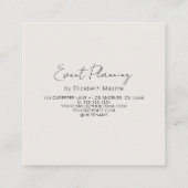 Carte De Visite Carré Planification d'événements Boho moderne (Dos)