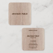 Carte De Visite Carré Plank Wood Board Look Distressed Texte Modèle (Devant / Derrière)