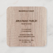 Carte De Visite Carré Plank Wood Board Look Distressed Texte Modèle (Dos)