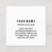 Carte De Visite Carré PLANNER d'événements Unique logo Eyeash VIP (Dos)