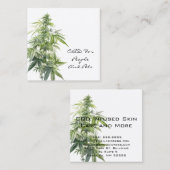 Carte De Visite Carré PLANTE d'aquarelle CBD (Devant / Derrière)