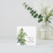 Carte De Visite Carré PLANTE d'aquarelle CBD (Debout devant)