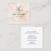 Carte De Visite Carré Plante d'aquarelle en terre cuite Feuilles (Devant / Derrière)