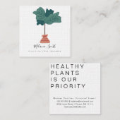 Carte De Visite Carré Plante de la maison Gardener Feuille de feuilletée (Devant / Derrière)