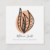 Carte De Visite Carré Plante de serpent de maison Botaniste (Devant)