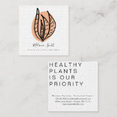 Carte De Visite Carré Plante de serpent de maison Botaniste (Devant / Derrière)