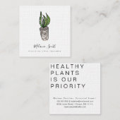 Carte De Visite Carré Plante de serpent de maison Botaniste B (Devant / Derrière)