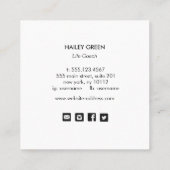 Carte De Visite Carré Plante-thérapeute de la main (Dos)