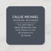 Carte De Visite Carré Plante vert aquarelle (Dos)