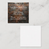 Carte De Visite Carré Plaque en acier rouillé (Devant / Derrière)