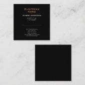 Carte De Visite Carré Plaque noire professionnelle moderne (Devant / Derrière)