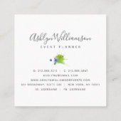 Carte De Visite Carré Plat d'aquarelle vert turquoise moderne (Dos)