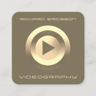Carte De Visite Carré Play bouton futuriste moderne 