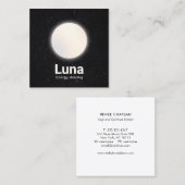 Carte De Visite Carré Pleine lune et étoiles Univers céleste (Devant / Derrière)
