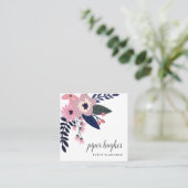 Carte De Visite Carré Plomb rose | Chic Floral (Debout devant)