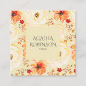 Carte De Visite Carré Ploriste de la fleur d'Orange (Devant)
