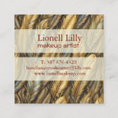 Carte De Visite Carré Plumes d'argent or (Dos)