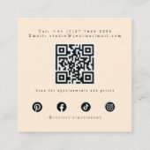 Carte De Visite Carré Poche douce moderne et maquillage terrestre QR (Dos)