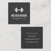 Carte De Visite Carré Poids de forme Gris simple (Devant / Derrière)