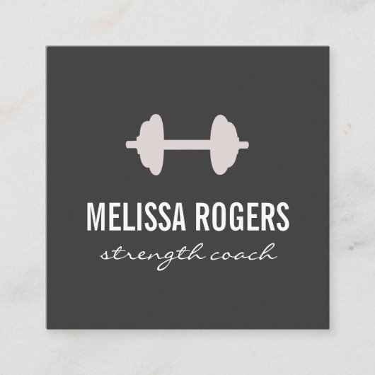 Carte De Visite Carré Poids de forme Gris simple (Devant)