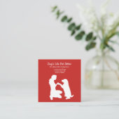 Carte De Visite Carré Poignard avec chien (Debout devant)