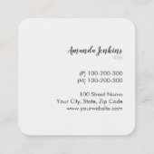 Carte De Visite Carré point vert carré (Dos)