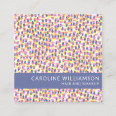 Carte De Visite Carré Points Aquarelle Abstraits Artsy Professional (Devant)