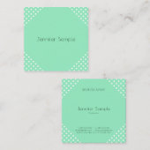 Carte De Visite Carré Points blancs verts à la menthe tendance Elégant M (Devant / Derrière)