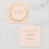 Carte De Visite Carré Points de Confetti en or rose pâle (Devant / Derrière)