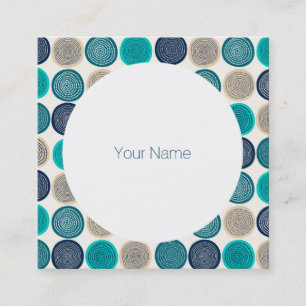 Carte De Visite Carré Points du cercle scandinave Mandala Motif 1