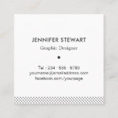 Carte De Visite Carré Points élégants simples modernes de monogramme (Dos)