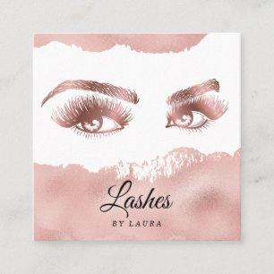Carte De Visite Carré Poireaux maquillage Artiste Rose Gold Mascara Brow