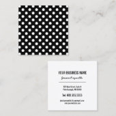 Carte De Visite Carré Pois noir et blanc (Devant / Derrière)