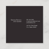 Carte De Visite Carré Pois noir et blanc de monogramme (Dos)