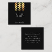 Carte De Visite Carré Pois professionnels Gold (Devant / Derrière)