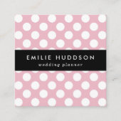Carte De Visite Carré Pois roses, Motif Pointe Polka, Points, Pointe (Devant)