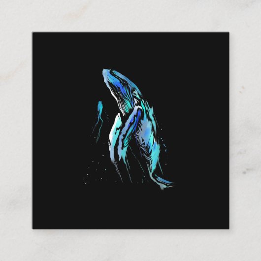 Carte De Visite Carré Poison de Whale Swimming Diving (Devant)