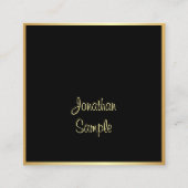 Carte De Visite Carré Police de script manuscrite Sophisticated Black Go (Devant)