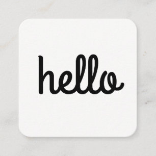 Carte De Visite Carré Police Hello cursive