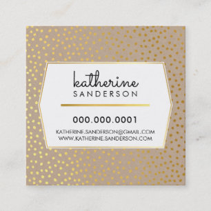 Carte De Visite Carré POLKA DOT CONFETTI en aluminium kraft moderne