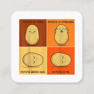 Carte De Visite Carré Pomme de terre Spud Légume racine Tater Végétalien