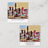 Carte De Visite Carré Pop Art Abstrait Chess Pieces Coach Club (Devant / Derrière)