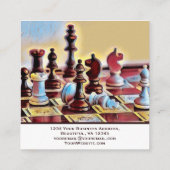 Carte De Visite Carré Pop Art Abstrait Chess Pieces Coach Club (Dos)