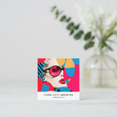Carte De Visite Carré Pop Art Photo Collage tendance moderne (Debout devant)
