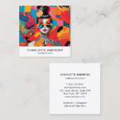 Carte De Visite Carré Pop Art Photo Collage tendance moderne (Devant / Derrière)