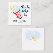 Carte De Visite Carré  Popcorn Favor Card Thanks for Poppin By (Devant / Derrière)