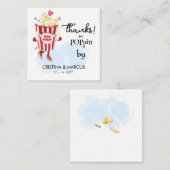 Carte De Visite Carré  Popcorn Favor Card Thanks for Poppin By (Devant / Derrière)