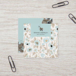 Carte De Visite Carré Poppies Motifs Florales modernes